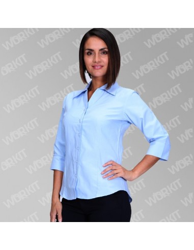 Blusa Oxford 55 Alg 45 Poly Manga 3 4 Workit